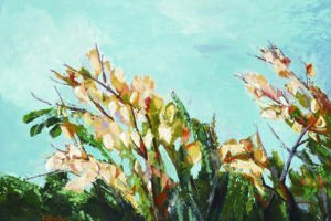 "Φυλλώματα στον αγέρα", 2004, ακρυλικό σε καμβά, 74 x 104 cm