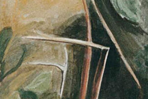 "Φυλλωσιές στον αγέρα", 2001, μικτή τεχνική, 25 x 70 cm (λεπτομέρεια) "Φυλλωσιές στον αγέρα", 2001, μικτή τεχνική, 25 x 70 cm (λεπτομέρεια)