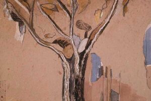 "Το δένδρο που αγαπήσαμε", 1997, μικτή τεχνική σε χαρτόνι βιβλιοδεσίας, 60 x 40 cm "Το δένδρο που αγαπήσαμε", 1997, μικτή τεχνική σε χαρτόνι βιβλιοδεσίας, 60 x 40 cm