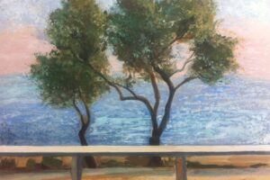"Ελιές στο Αιγαίο", 2016, μικτή τεχνική, 82 x 110 cm "Ελιές στο Αιγαίο", 2016, μικτή τεχνική, 82 x 110 cm
