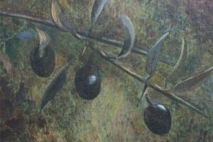 "Κλαδάκι ελιάς", 2015, μικτή τεχνική 25 x 25 cm "Κλαδάκι ελιάς", 2015, μικτή τεχνική 25 x 25 cm