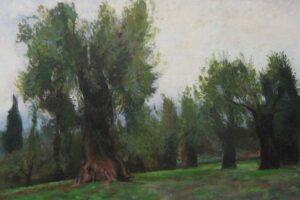 "Ο κήπος στην Ορμύλια", 2015, μικτή τεχνική, 26 x 57 cm "Ο κήπος στην Ορμύλια", 2015, μικτή τεχνική, 26 x 57 cm