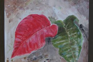 "Φυλλώματα", 2014, μικτή τεχνική, 25 x 25 cm "Φυλλώματα", 2014, μικτή τεχνική, 25 x 25 cm