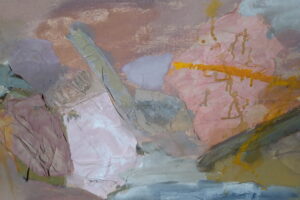 "Πρίν", 1989, μικτή τεχνική, χαρτί, γύψο, 36 x 76 cm (λεπτομέρεια)